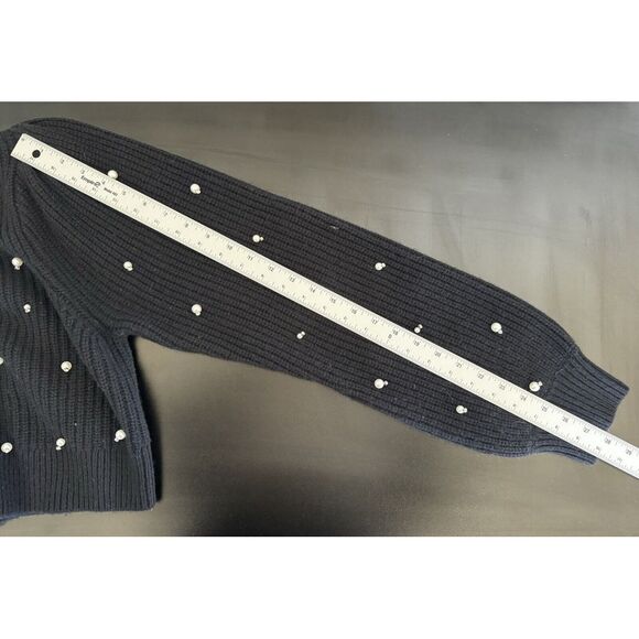 NWT LoveShackFancy Womens Frances Black Knitted Cropped cardigan Size Large $495 - Picture 9 of 11